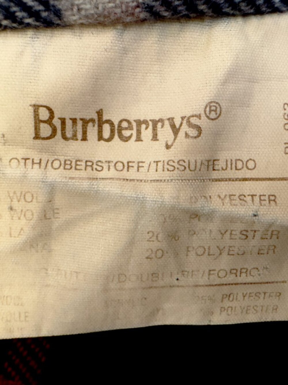 Burberry Men's Navy Blue Wool Car Coat with Plaid Lining - Picture 11 of 13